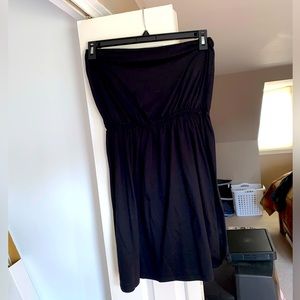 H&M basics black strapless dress